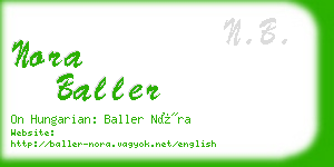 nora baller business card